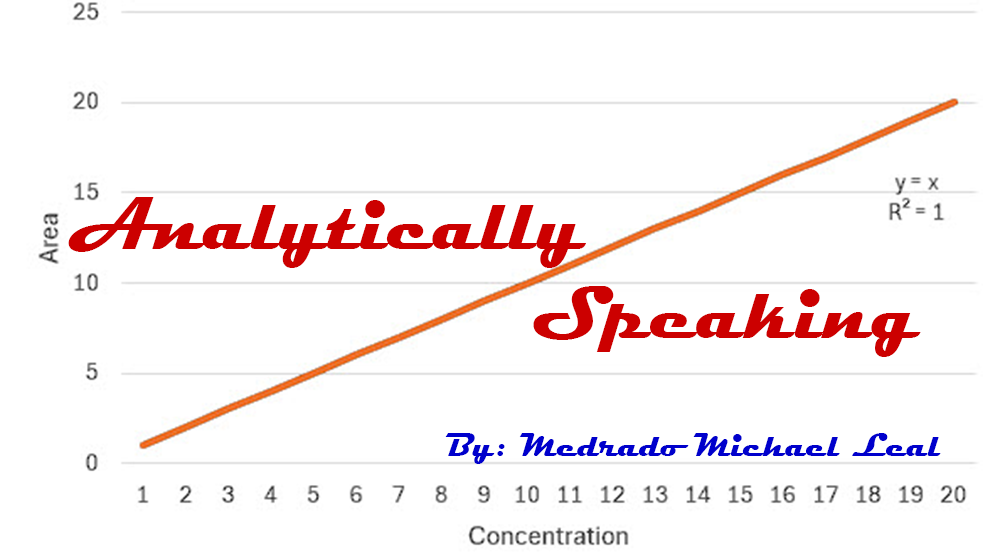 Analytically Speaking, by Medrado Michael Leal — title over a calibration line